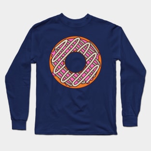 Orange Donut with Pink and White Frosting Long Sleeve T-Shirt